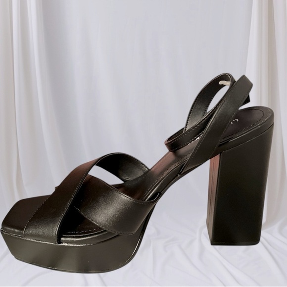 Lisa Vicky JAZZ-V Black Leather Platform Strappy Sandals | Size 8.5‎ NIB - Picture 1 of 12